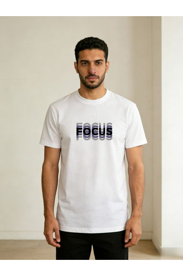 White Slogan Print Round Neck T-Shirt