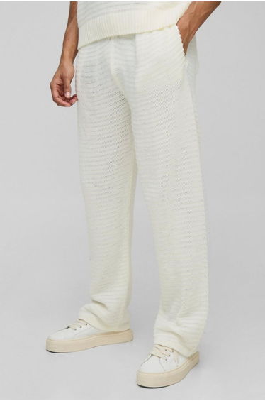 Regular Knitted Jogger - white