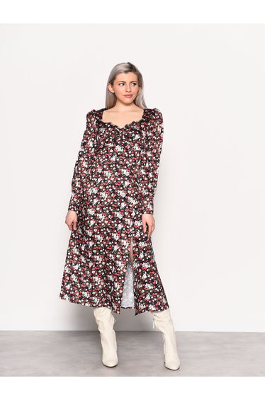 Glamorous Winter Ditsy Floral Side Split Midaxi Dress
