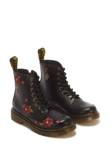 Kids 1460 Junior Lamper Floral Print Leather Ankle Boots
