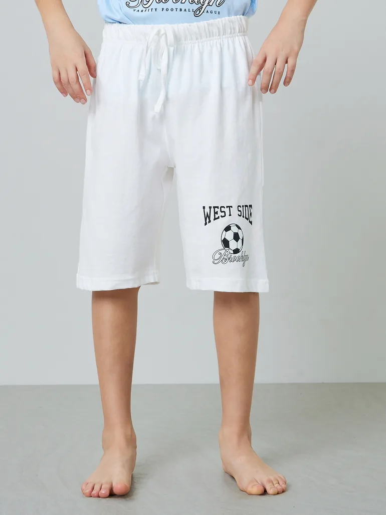 Boys Graphic Print T-Shirt and Shorts Pyjama Set - 3