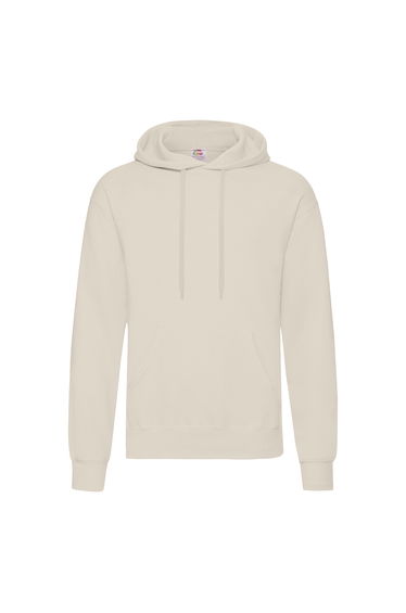 Fruit Of The Loom Mens Hooded Sweatshirt / Hoodie - Natural