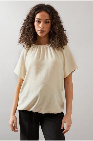 Bubble Hem Short Sleeve Top