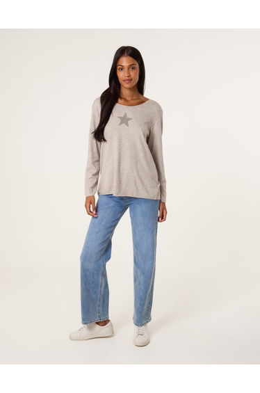 Diamante Star Long Sleeve Jumper