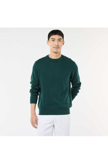 Plain Crew Neck Sweater GREEN