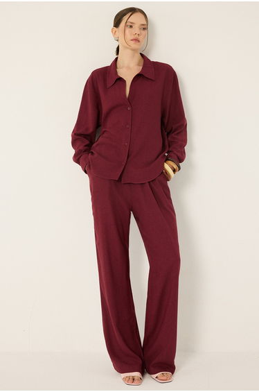 LINEN SHIRT PANTS SET