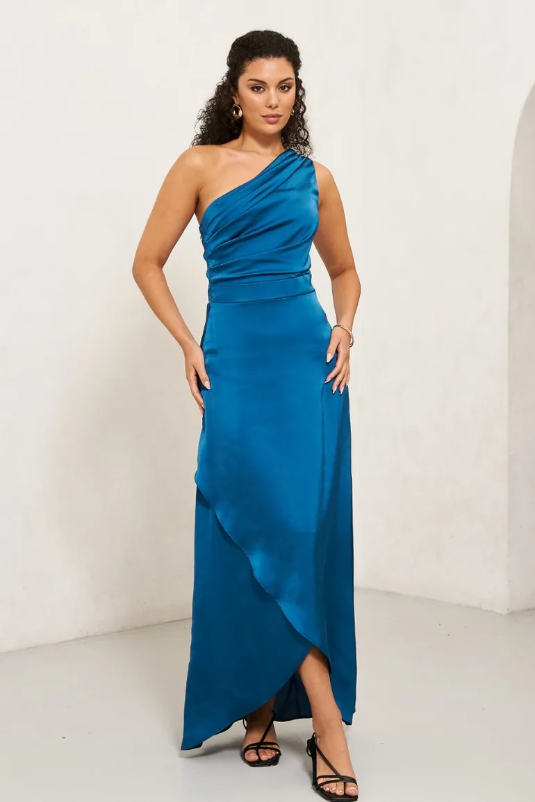 tfnc bridesmaid one shoulder maxi dress TFNC MULTI WAY DUSTY BLUE MAXI DRESS