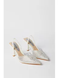 حذاء كعب عالي باللون الأبيض - 2