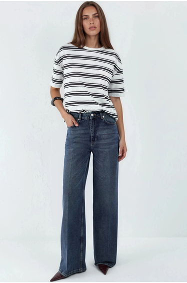 Wide Leg Raw Denim Jeans