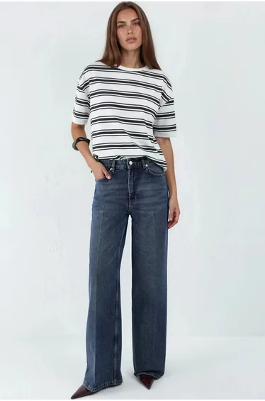 Wide Leg Raw Denim Jeans