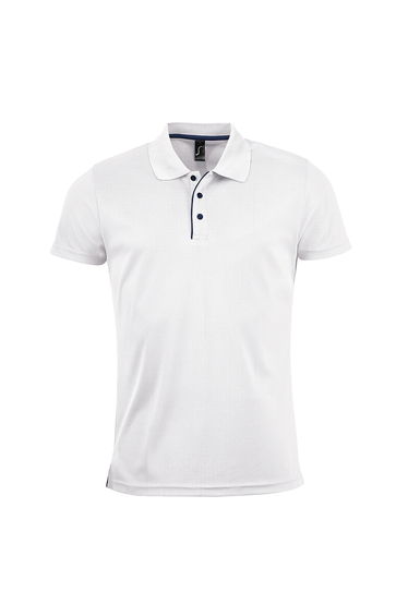 SOLS Mens Performer Short Sleeve Pique Polo Shirt - White