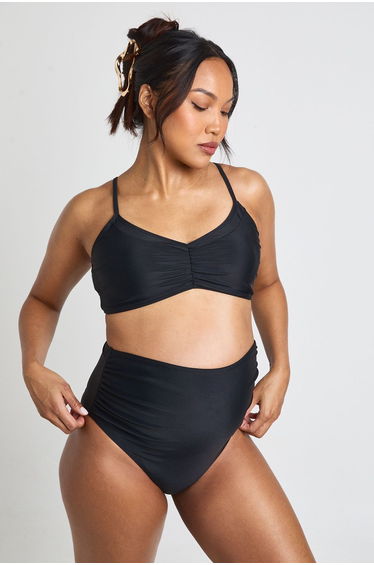 Maternity High Waist Ruched Bikini Brief