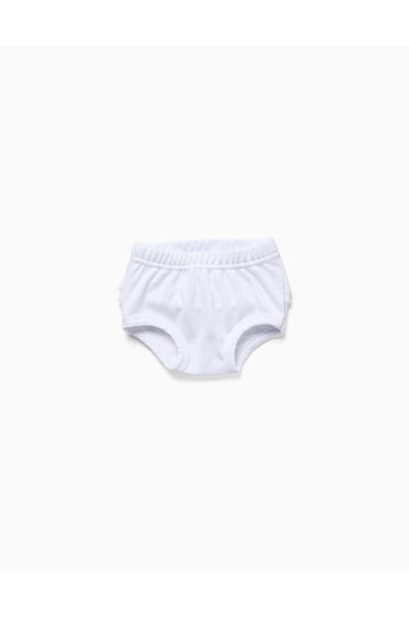 Cotton Briefs With Ruffled Detail For Newborn And Baby Girls White