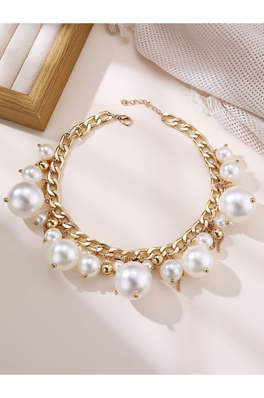 Faux Pearl Tassel Bracelet