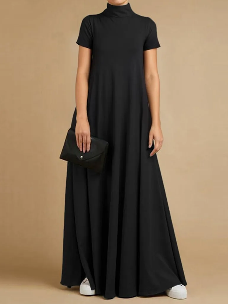 formal uoozee dresses Sleeveless Solid Color Round-Neck Maxi Dresses – Uoozee official main image 1