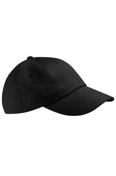 Beechfield Unisex Low Profile Heavy Cotton Drill Cap / Headwear (Pack of 2) - Black