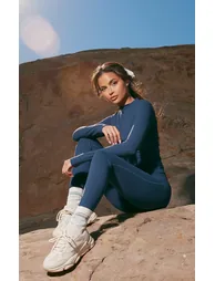Midnight Blue Basic Sculpt Jacket - 2