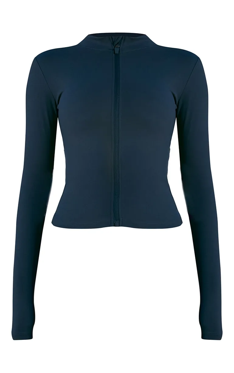 Midnight Blue Basic Sculpt Jacket - 4