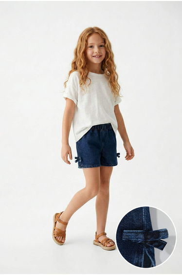 Indigo Straight Denim Shorts & Bermuda