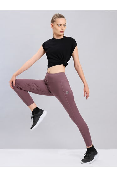 Women Solid Slim Fit Sports Tights with ELASTO LITE