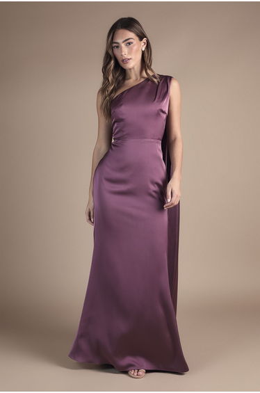 Coast Honoured Drape One Shoulder Satin Maxi Bridesmaid Dress