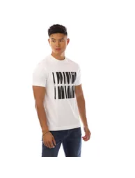 تيشيرت رجالي بطبعة غرافيك لون أبيض