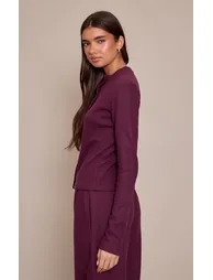 Dark Plum Soft Touch Button Down Top - 2