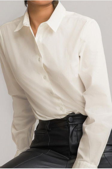 Cotton Fitted Shirt with Long Sleeves
