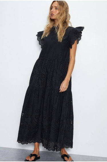 Broderie Mix Tiered Dress