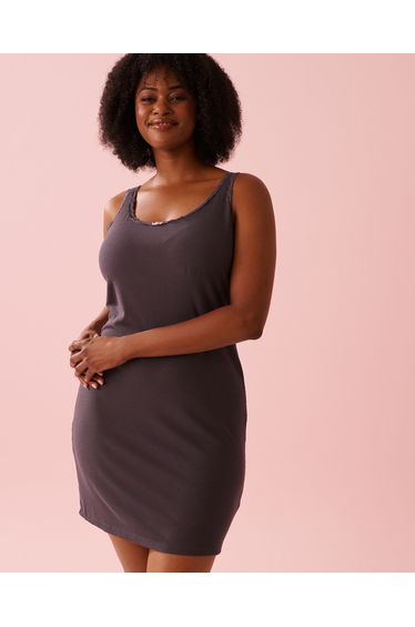 Ribbed Modal and Lace Trim Nightie