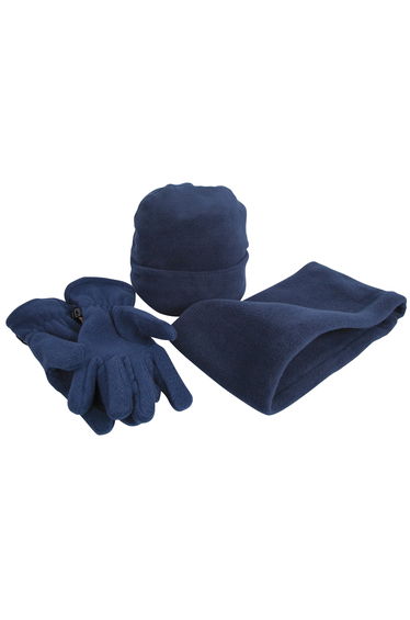 Result Unisex Active Fleece Anti-Pill Winter Hat, Gloves & Neckwarmer Set - Navy