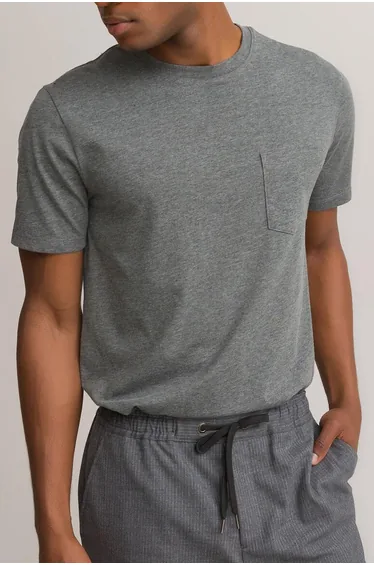 Organic Cotton Mix T-Shirt with Crew Neck and Short Sleeves