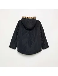 Soft Hooded Faux Fur Parka BLACK - 2