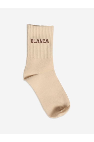 Blanca Sport Girls Logo Socks in Beige
