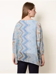 Zig Zag Round Neck Oversized Top - 4