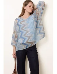 Zig Zag Round Neck Oversized Top