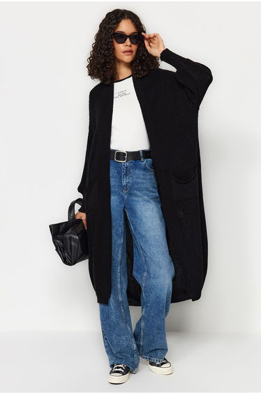 Black Maxi Sweater Cardigan