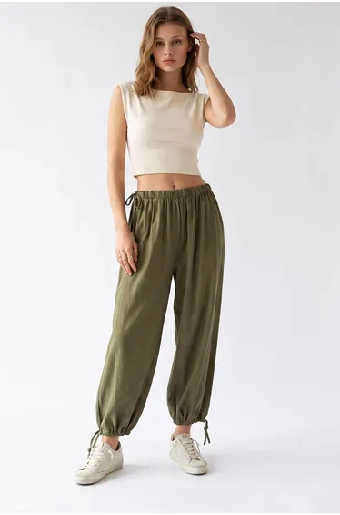 MIXRAY Tencel Straight-Leg Pants