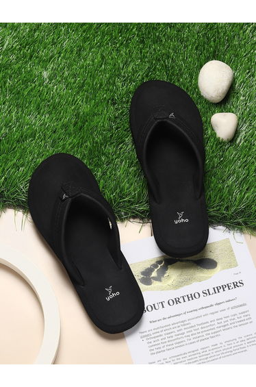 Black Bubbles Orthopedic Slippers