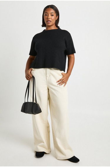 Plus Short Sleeve Crew Neck - black