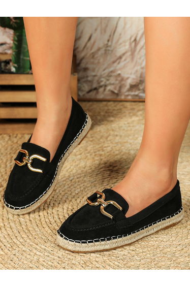 Metal Accent Embellished Slip On Espadrilles