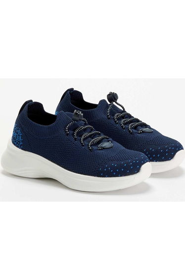 Mesh sports trainers with laces + stoppers BLUE