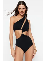 Swimsuit - Black - Plain - 1