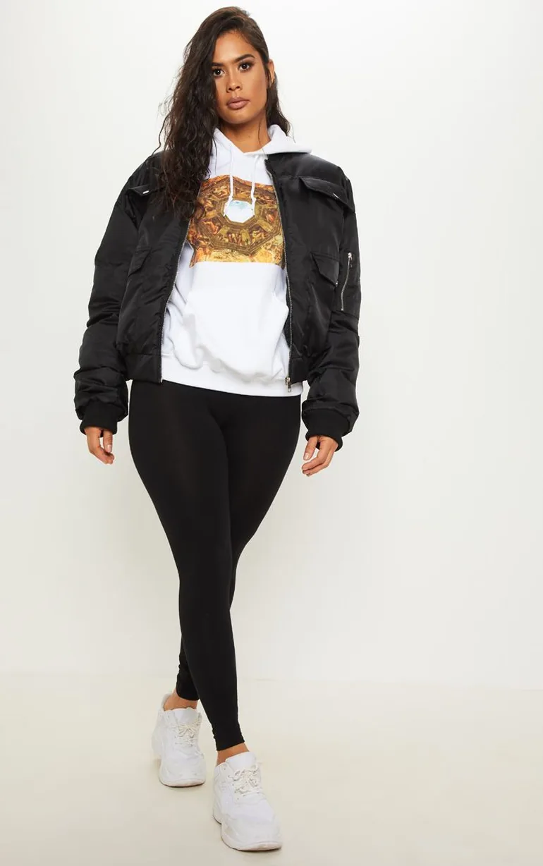 Black Oversized Bomber - 2