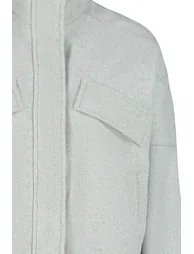 Gray Oversize Stamped Bomber Coat - 6