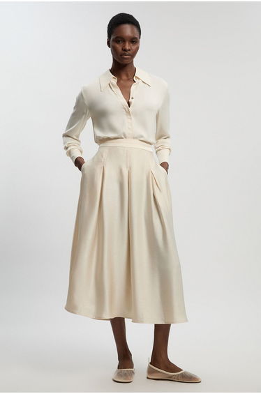 Petite Hammered Satin Woven Maxi Skirt
