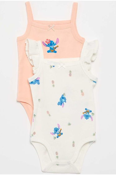 Set of 2 'Disney' Sleeveless Bodysuits WHITE