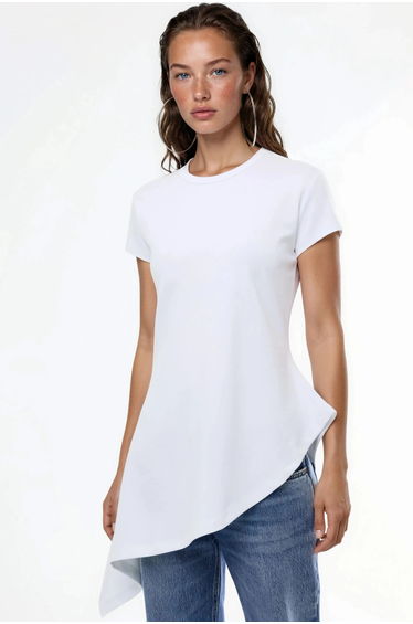 BUSEM Asymmetrical Short Sleeve Crew Neck T-Shirt