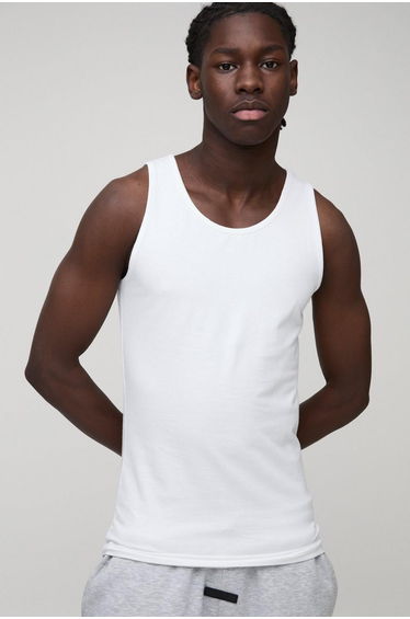 Basic Muscle Fit Vest - white