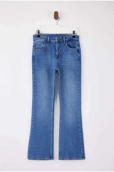 Blue Low Waist Flared F Flare Jeans